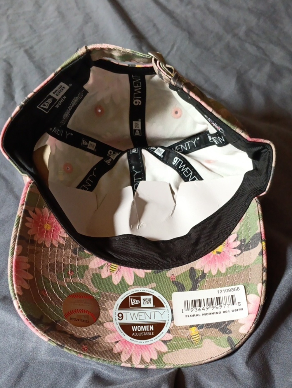 NWT Womens Boston Red Sox Floral Camo Baseball Cap with Black 'B' Patch - Picture 6 of 10